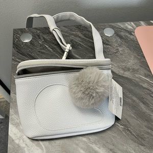 Cute mini white cloud fanny pack with puff ball Ariana grande edition with tags
